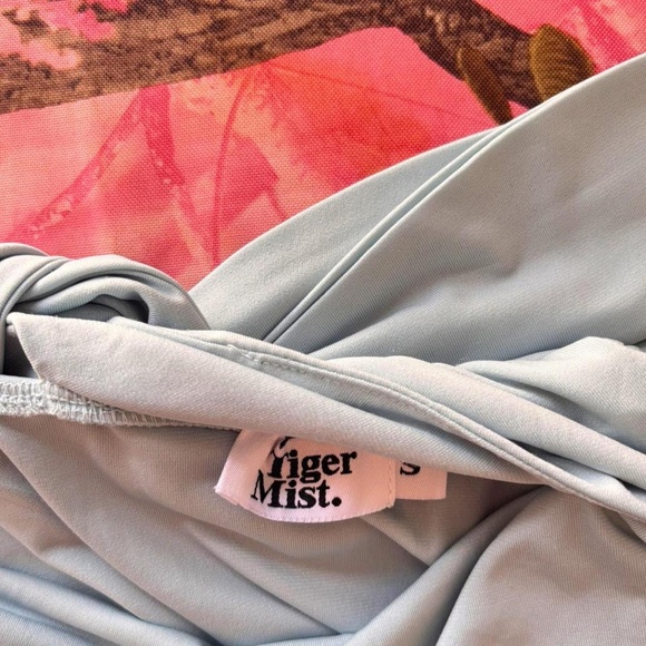 tiger mist light baby blue backless tie cinch waist mini dress - Picture 6 of 8